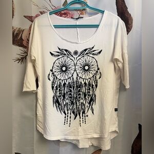 White Owl Print Women's Top​